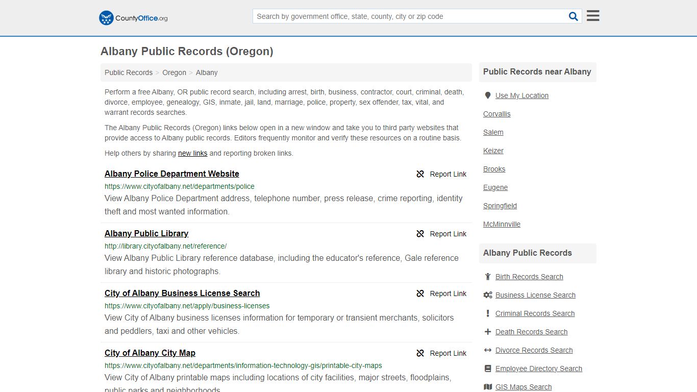 Albany Public Records (Oregon) - County Office